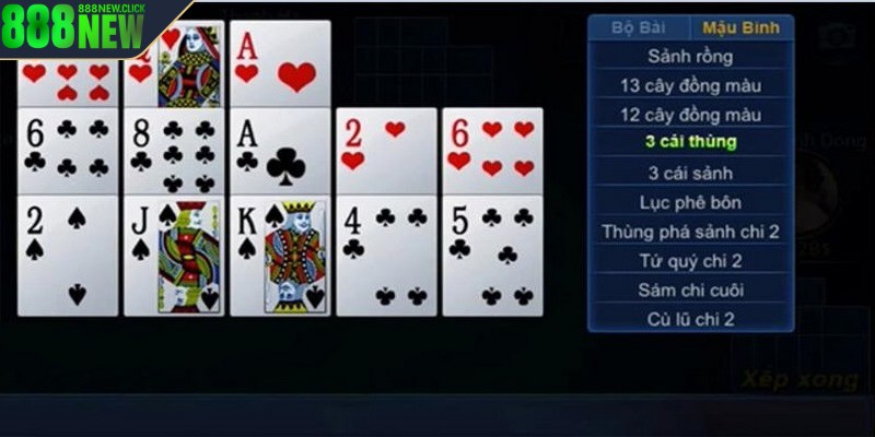 Mậu Binh trò chơi hấp dẫn đòi hỏi kỹ năng xếp bài của bet thủ