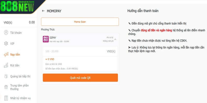 Sử dụng ví điện tử để thực hiện nạp tiền 888new cực kỳ tiện lợi