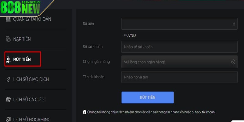 Kiểm tra số dư đi kèm điều kiện rút tiền theo đúng hướng dẫn